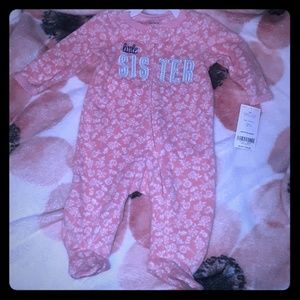 Fleece long sleeved 3 mth bodysuit sleeper